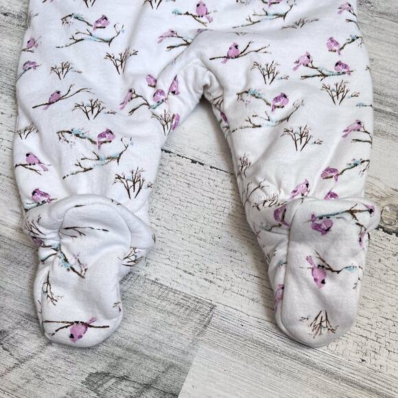 Burt's Bees Baby Pink Snowy Songbirds Bunting Size 0-3 Months - Picture 8 of 10